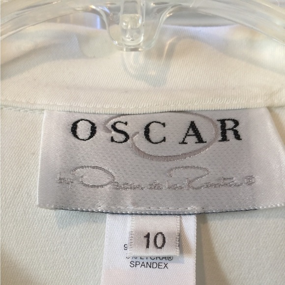 OSCAR by Oscar de la Renta White Denim Jacket - Picture 2 of 4